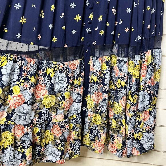 Torrid Maxi Challis Navy Blue Floral Dress Size 3X - Picture 5 of 13